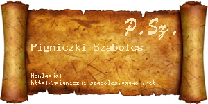 Pigniczki Szabolcs névjegykártya